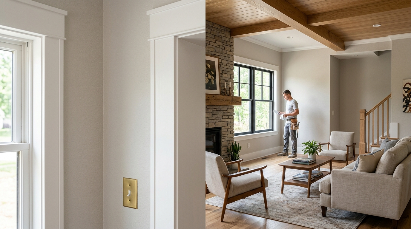 Drywall and wall texture finishes in Dallas home