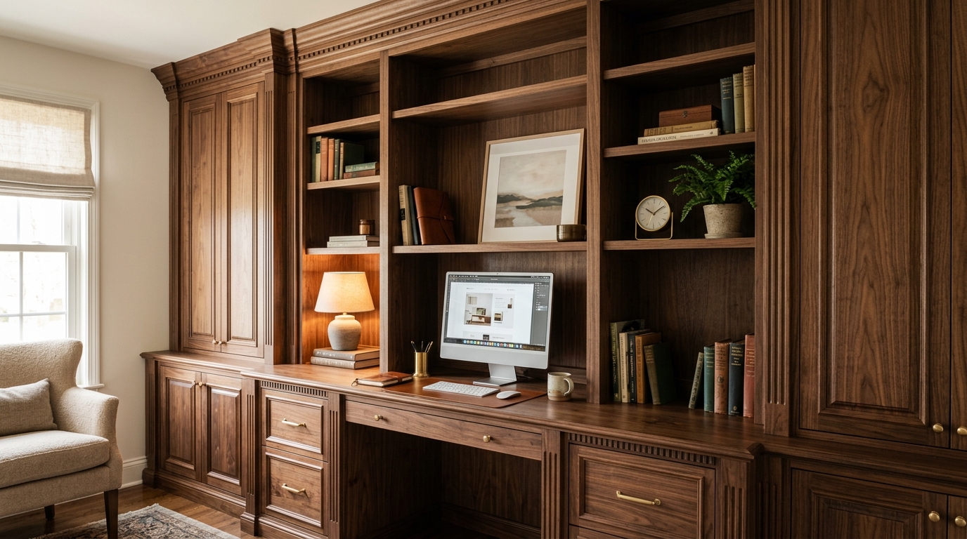 Custom built-in office cabinetry in San Antonio